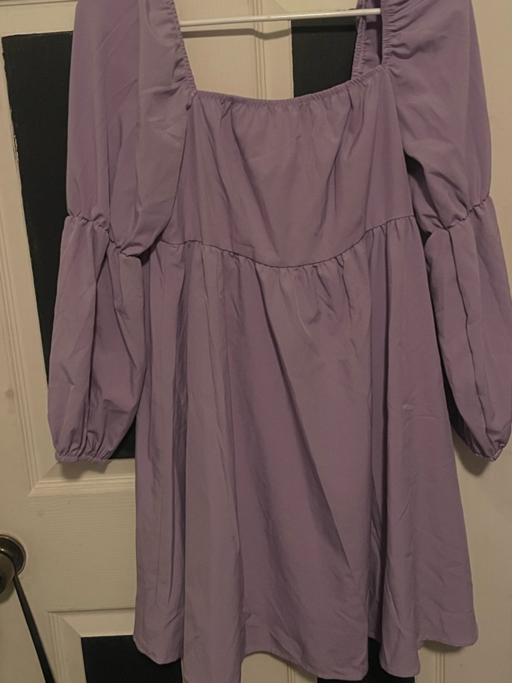 Lilac Square Neck Babydoll Dress